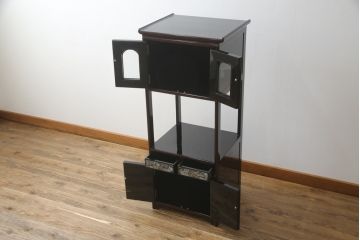 中古　韓国民芸家具　繊細な螺鈿(ラデン)細工が美しい飾り棚(収納棚、戸棚、店舗什器)(R-076027)