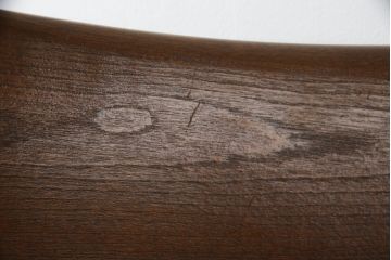 中古　美品　松本民芸家具　くつろぎの時間にぴったりなJ型ロッキングチェア(アームチェア、揺り椅子、板座チェア、イス)(定価約24万円)(R-076031)