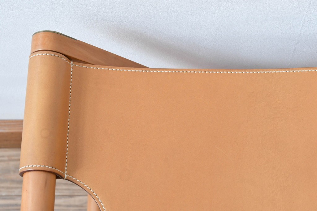 中古　HERMES(エルメス)　本革　PIPPAシリーズ　イエローカラーのレザーが魅力的な折り畳み式チェア　定価約160万円　(R-076033)