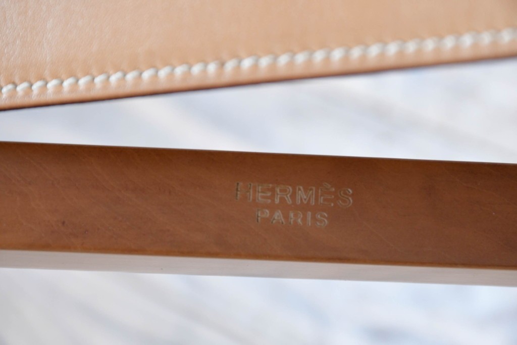 中古　HERMES(エルメス)　本革　PIPPAシリーズ　イエローカラーのレザーが魅力的な折り畳み式チェア　定価約160万円　(R-076033)