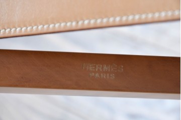 中古　HERMES(エルメス)　本革　PIPPAシリーズ　イエローカラーのレザーが魅力的な折り畳み式チェア　定価約160万円　(R-076033)