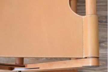 中古　HERMES(エルメス)　本革　PIPPAシリーズ　イエローカラーのレザーが魅力的な折り畳み式チェア　定価約160万円　(R-076033)