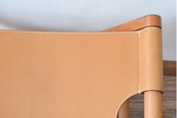 中古　HERMES(エルメス)　本革　PIPPAシリーズ　イエローカラーのレザーが魅力的な折り畳み式チェア　定価約160万円　(R-076033)