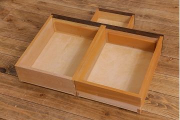 中古　松本民芸家具　希少モデル　格子模様が特徴的なK型ライティングビューロー(ワークデスク、簿記机、収納棚、戸棚、在宅用、在宅ワーク用)(R-076034)