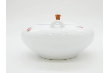 大倉陶園(OKURA、OAC)　小花　プチローズ　可憐で上品な雰囲気を醸し出す茶器セット(バラ、薔薇、急須、湯呑み5客、湯のみ、箱付き、洋食器)(R-076035)