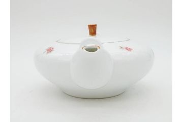 大倉陶園(OKURA、OAC)　小花　プチローズ　可憐で上品な雰囲気を醸し出す茶器セット(バラ、薔薇、急須、湯呑み5客、湯のみ、箱付き、洋食器)(R-076035)