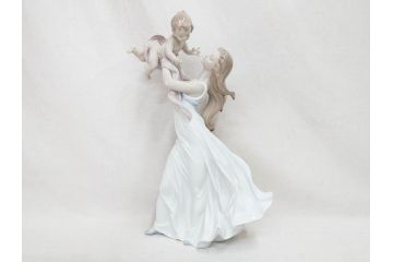 スペイン　リヤドロ　LLADRO　幸せの瞬間　6858　細部まで職人のこだわりが感じられる美しいフィギュリン(母と子、赤ちゃん、女性、家族、ファミリー、陶器人形、置物、オブジェ、箱付き)(R-076038)