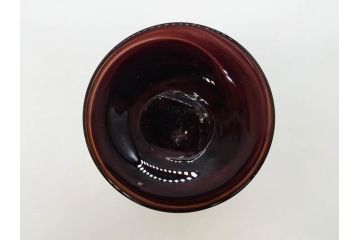 昭和レトロ　戦前　大正　可愛らしいデザインの古いマーブルガラス花瓶2個セット(フリル、色被せ、一輪挿し、花入、花器、硝子、吹きガラス)(R-076039)