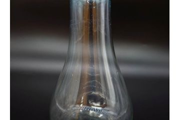 戦前　大正〜昭和初期　昭和レトロ　青フリル　澄んだブルーカラーが素敵なガラス花瓶2個セット(一輪挿し、花入、花器、硝子)(R-076041)