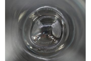 戦前　大正〜昭和初期　昭和レトロ　青フリル　澄んだブルーカラーが素敵なガラス花瓶2個セット(一輪挿し、花入、花器、硝子)(R-076041)