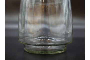 昭和レトロ　当時物　大正〜昭和初期　アルミ蓋　昔懐かしい雰囲気漂うガラス瓶3個セット(キャニスター、ガラスビン、硝子、菓子瓶、フタ付き)(R-076042)