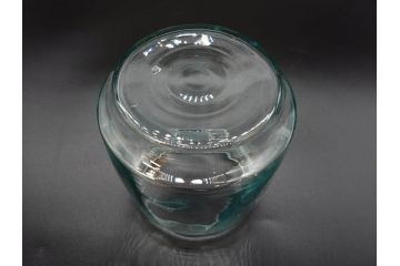 昭和レトロ　当時物　大正〜昭和初期　アルミ蓋　昔懐かしい雰囲気漂うガラス瓶3個セット(キャニスター、ガラスビン、硝子、菓子瓶、フタ付き)(R-076042)