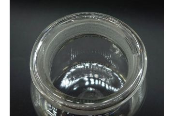 アンティーク雑貨　昭和レトロ　お洒落なインテリアとしても活躍してくれる蓋付きガラス瓶3個セット(キャニスター、硝子、ガラスビン、菓子瓶、フタ付き、MADE IN OCCUPIED JAPAN(占領下の日本製)、オキュパイド ジャパン)(R-076043)