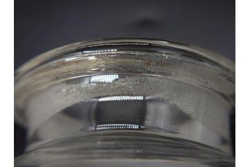アンティーク雑貨　昭和レトロ　お洒落なインテリアとしても活躍してくれる蓋付きガラス瓶3個セット(キャニスター、硝子、ガラスビン、菓子瓶、フタ付き、MADE IN OCCUPIED JAPAN(占領下の日本製)、オキュパイド ジャパン)(R-076043)