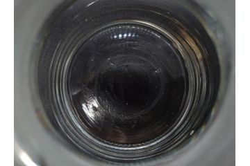 アンティーク雑貨　昭和レトロ　お洒落なインテリアとしても活躍してくれる蓋付きガラス瓶3個セット(キャニスター、硝子、ガラスビン、菓子瓶、フタ付き、MADE IN OCCUPIED JAPAN(占領下の日本製)、オキュパイド ジャパン)(R-076044)