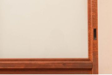 アンティーク建具　明るい木色が温かみを感じるガラス戸2枚セット(引き戸)(R-076045)