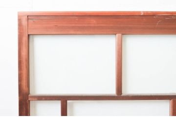 アンティーク建具　大正ロマン　古い木味が趣あふれるガラス戸4枚セット(引き戸)(R-076046)