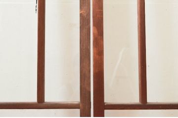 アンティーク建具　大正ロマン　古い木味が趣あふれるガラス戸4枚セット(引き戸)(R-076046)