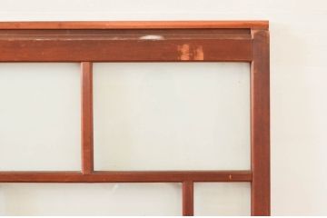 アンティーク建具　大正ロマン　古い木味が趣あふれるガラス戸4枚セット(引き戸)(R-076046)