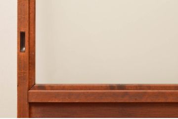 アンティーク建具　明るい木色が温かみを感じるガラス戸2枚セット(引き戸)(R-076047)