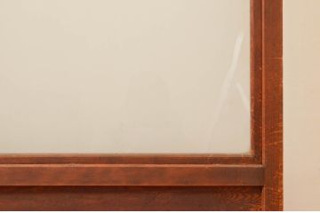 アンティーク建具　明るい木色が温かみを感じるガラス戸2枚セット(引き戸)(R-076047)