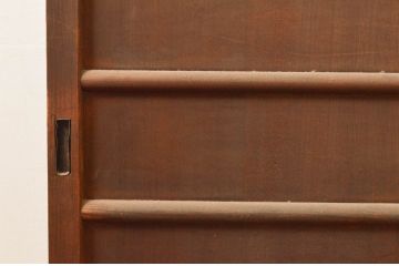 アンティーク建具　心和ませる古い木味が魅力的な舞良戸2枚セット(横桟引き戸、まいらど、板戸、引き戸)(R-076049)