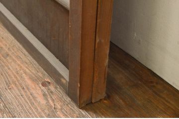 アンティーク建具　心和ませる古い木味が魅力的な舞良戸2枚セット(横桟引き戸、まいらど、板戸、引き戸)(R-076049)