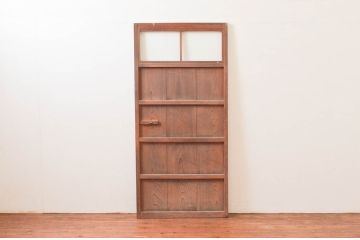 アンティーク建具　ノスタルジックな雰囲気あふれる扉1枚(ドア、ガラス戸、木製扉)(R-076051)