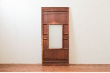 アンティーク建具　凝ったデザインが空間のアクセントになる扉1枚(ドア、ガラス戸、木製扉、ガラス扉)(R-076052)