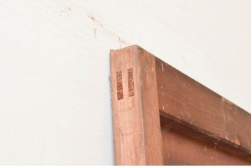 アンティーク建具　凝ったデザインが空間のアクセントになる扉1枚(ドア、ガラス戸、木製扉、ガラス扉)(R-076052)