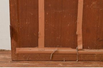 アンティーク建具　凝ったデザインが空間のアクセントになる扉1枚(ドア、ガラス戸、木製扉、ガラス扉)(R-076052)
