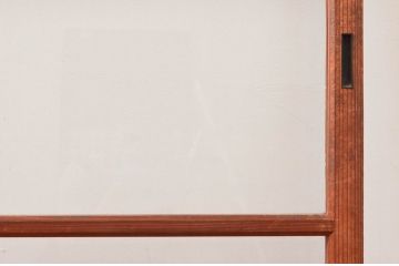 アンティーク建具　趣ある木味が魅力的なガラス戸2枚セット(引き戸)(R-076054)