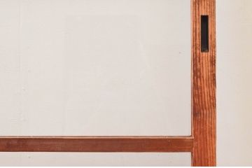 アンティーク建具　趣ある木味が魅力的なガラス戸2枚セット(引き戸)(R-076054)