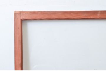 アンティーク建具　趣ある木味が魅力的なガラス戸2枚セット(引き戸)(R-076055)