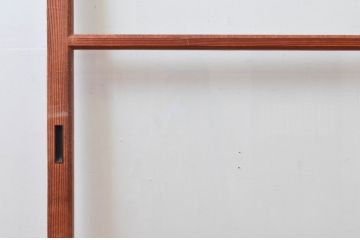 アンティーク建具　趣ある木味が魅力的なガラス戸2枚セット(引き戸)(R-076055)