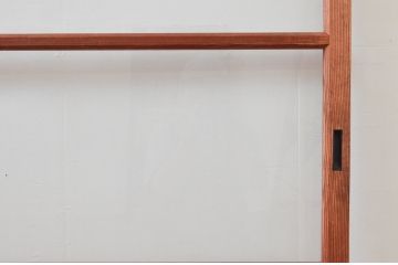 アンティーク建具　趣ある木味が魅力的なガラス戸2枚セット(引き戸)(R-076055)