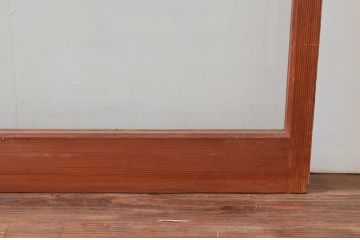 アンティーク建具　趣ある木味が魅力的なガラス戸2枚セット(引き戸)(R-076055)