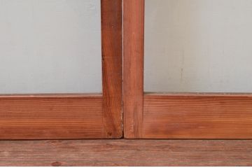 アンティーク建具　趣ある木味が魅力的なガラス戸2枚セット(引き戸)(R-076055)