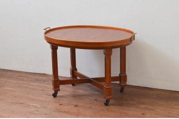 中古　美品　DREXEL HERITAGE(ドレクセルヘリテイジ)　FRANCHESCA(フランチェスカ)　キャスター付きで便利! クラシカルなツインカクテルテーブル(サイドテーブル、ワゴン、トロリー、コーヒーテーブル)(R-076056)
