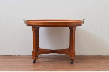 中古　美品　DREXEL HERITAGE(ドレクセルヘリテイジ)　FRANCHESCA(フランチェスカ)　キャスター付きで便利! クラシカルなツインカクテルテーブル(サイドテーブル、ワゴン、トロリー、コーヒーテーブル)(R-076056)