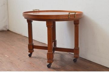 中古　美品　DREXEL HERITAGE(ドレクセルヘリテイジ)　FRANCHESCA(フランチェスカ)　キャスター付きで便利! クラシカルなツインカクテルテーブル(サイドテーブル、ワゴン、トロリー、コーヒーテーブル)(R-076056)