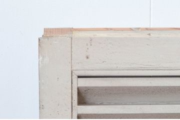 アンティーク建具　ペイント仕上げ限定　シャビーなペイントがお洒落なルーバー窓4枚セット(引き戸、ジャロジー窓、目隠しルーバー、雨戸、木製)(R-076057)