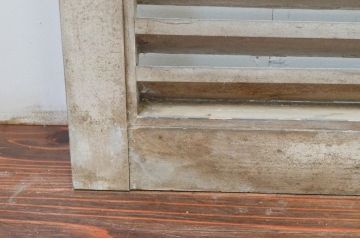 アンティーク建具　ペイント仕上げ限定　シャビーなペイントがお洒落なルーバー窓4枚セット(引き戸、ジャロジー窓、目隠しルーバー、雨戸、木製)(R-076057)