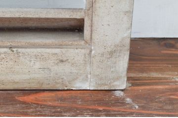 アンティーク建具　ペイント仕上げ限定　シャビーなペイントがお洒落なルーバー窓4枚セット(引き戸、ジャロジー窓、目隠しルーバー、雨戸、木製)(R-076057)
