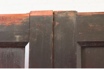 アンティーク建具　古民家インテリアの空間づくりにおすすめの幅広帯戸2枚セット(引き戸、板戸)(R-076059)