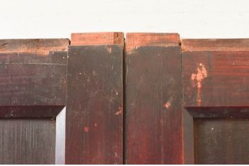 アンティーク建具　古民家インテリアの空間づくりにおすすめの幅広帯戸2枚セット(引き戸、板戸)(R-076059)