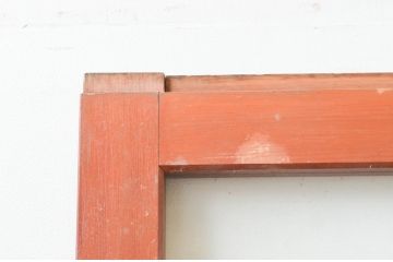 アンティーク建具　明るい木色がレトロな雰囲気を盛り上げるガラス戸2枚セット(引き戸)(R-076061)