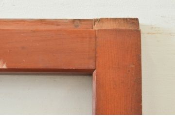 アンティーク建具　明るい木色がレトロな雰囲気を盛り上げるガラス戸2枚セット(引き戸)(R-076061)