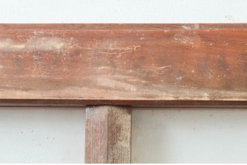 アンティーク建具　明るい木色がレトロな雰囲気を盛り上げるガラス戸2枚セット(引き戸)(R-076061)