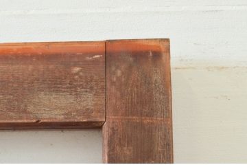 アンティーク建具　明るい木色がレトロな雰囲気を盛り上げるガラス戸2枚セット(引き戸)(R-076061)